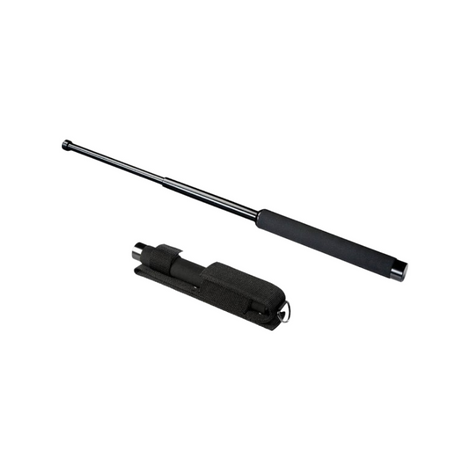 Compact 16" Black Steel Telescopic Pole with Nylon Holster