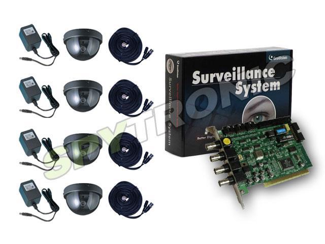Ensemble 4 caméras de type dôme carte GV-600 pour PC