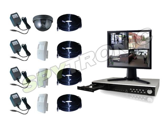 Ensemble de 3 caméras détecteur mouvement 1 dôme DVR