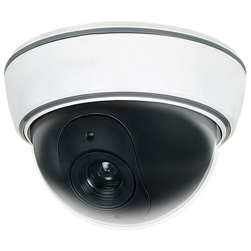 Fausse caméra de surveillance en dôme, lot de 10, lumière LED clignotante,  dissuade intrus, intérieur/extérieur, blanche