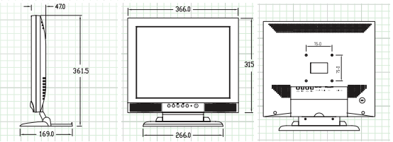 Moniteur de sécurité LCD de 15 pouces Northern
